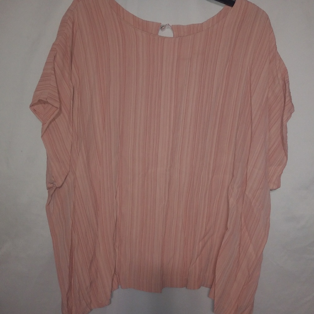 Synari 28W Peach Vertical Stripe Top Plus